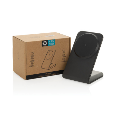 Logo trade promotional giveaway photo of: VoltPerch RCS recycled plastic 15W magnetic wireless charger