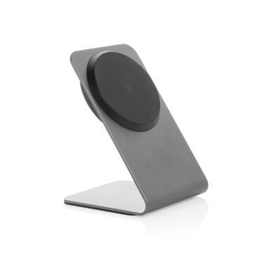 Logo trade promotional products picture of: Terra aluminium 15W magnetic wireless charging phone stand
