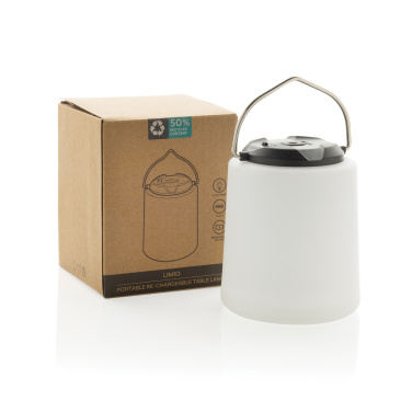 Logo trade advertising products image of: Limio RCS recycled plastic portable re-chargeable table lamp