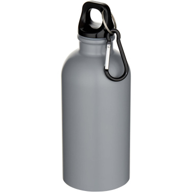 Logotrade promotional gifts photo of: Oregon 400 ml matte RCS recycled single wall stainless steel water bottle with carabiner