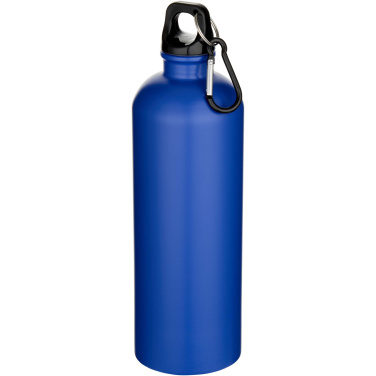 Logo trade corporate gifts image of: Oregon 750 ml matte RCS recycled single wall stainless steel water bottle with carabiner
