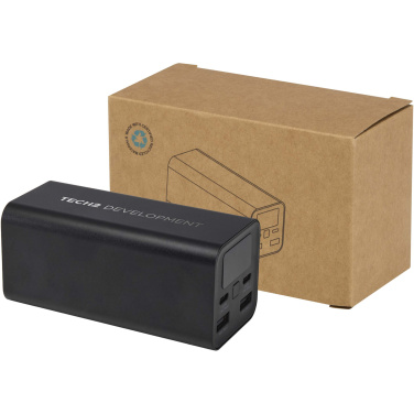 Logo trade promotional merchandise image of: Acamar 20.000 mAh 70W recycled aluminium laptop power bank