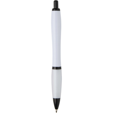Logo trade promotional gift photo of: Nash recycled plastic ballpoint pen with black trims (black ink)