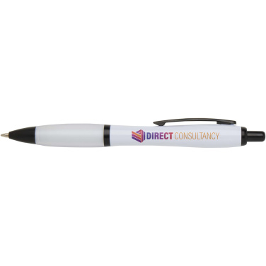 Logotrade corporate gift picture of: Nash recycled plastic ballpoint pen with black trims (black ink)