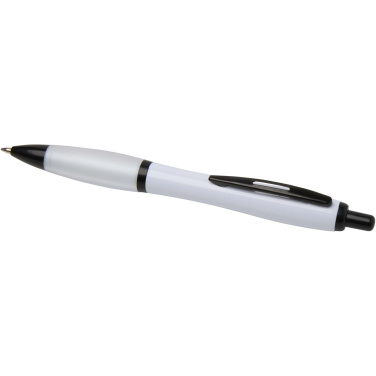 Logo trade promotional gift photo of: Nash recycled plastic ballpoint pen with black trims (black ink)