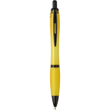 Logo trade promotional products picture of: Nash recycled plastic ballpoint pen with black trims (black ink)