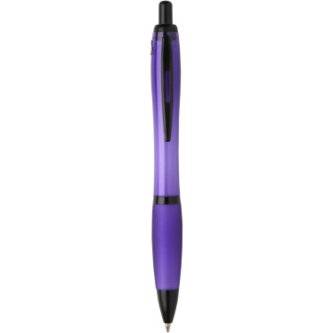 Logotrade corporate gift picture of: Nash recycled plastic ballpoint pen with black trims (black ink)