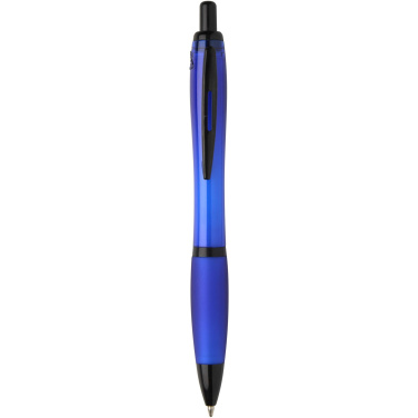 Logotrade promotional products photo of: Nash recycled plastic ballpoint pen with black trims (black ink)