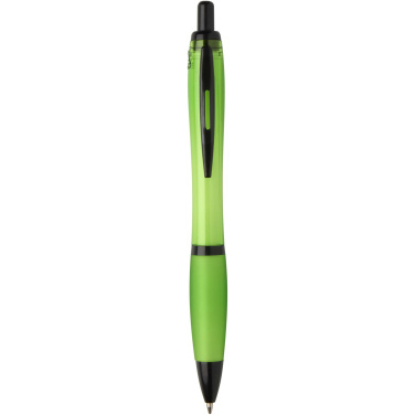Logo trade promotional items picture of: Nash recycled plastic ballpoint pen with black trims (black ink)