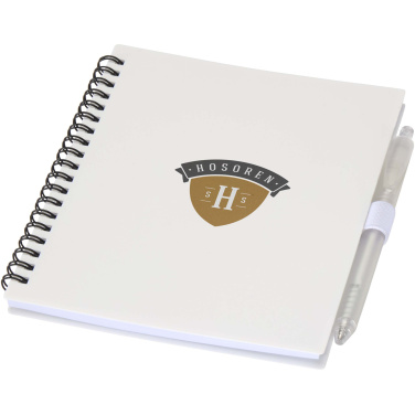 Logotrade promotional gifts photo of: Niove recycled plastic soft cover notebook and ballpoint pen set (blue ink)