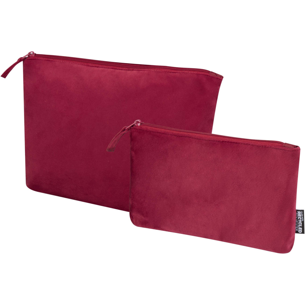 Logo trade corporate gift photo of: Swift GRS recycled velvet toiletry bag set