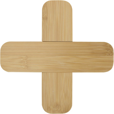 Logo trade promotional giveaways picture of: Croc bamboo trivet - large