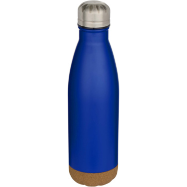 Logo trade promotional item photo of: Cove 500 ml double wall vacuum insulated stainless steel water bottle with cork details