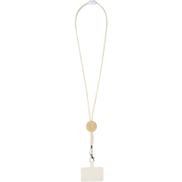 Logotrade advertising product image of: Adhab smartphone lanyard with bamboo details