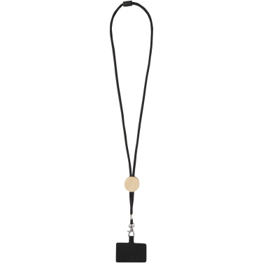Logo trade promotional merchandise photo of: Adhab smartphone lanyard with bamboo details