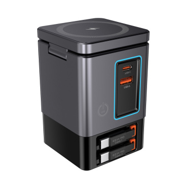 Logo trade promotional gifts picture of: Urban Vitamin Sacramento 105W GAN charger+retractable cables