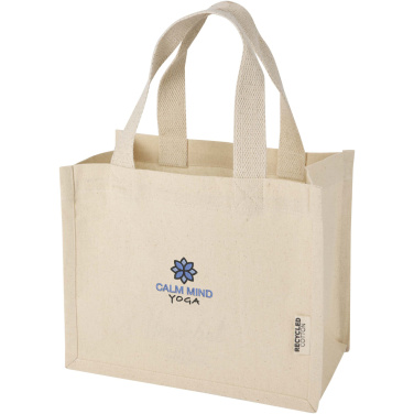 Logo trade advertising product photo of: Odessa 220 g/m² GRS recycled cotton mini gusset tote bag 9L