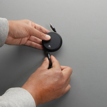 Logotrade corporate gift picture of: Terra RCS recycled aluminium retractable 240W 2-in-1 cable