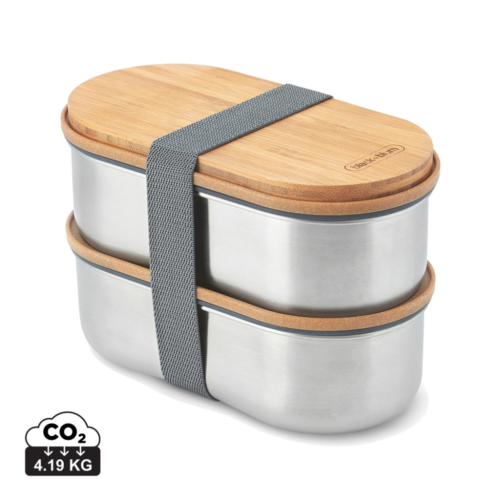 Logotrade promotional merchandise picture of: Black+Blum Stainless Steel Double Bento Box