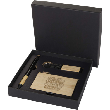 Logo trade promotional items picture of: Minka RCS recycled aluminium ballpoint pen, keychain and RFID card holder gift set