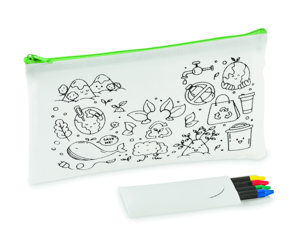 Logo trade advertising product photo of: Pencil case with 4 crayons