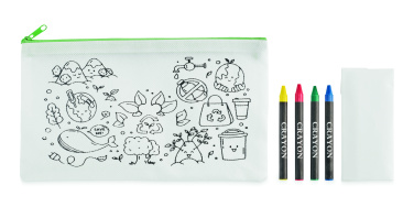 Logo trade promotional giveaway photo of: Pencil case with 4 crayons