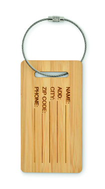 Logo trade advertising products image of: Bamboo luggage tag