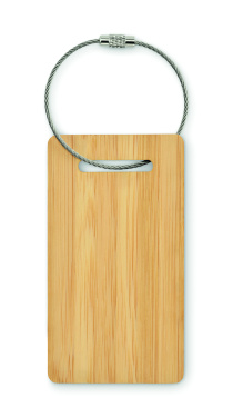Logo trade promotional products image of: Bamboo luggage tag