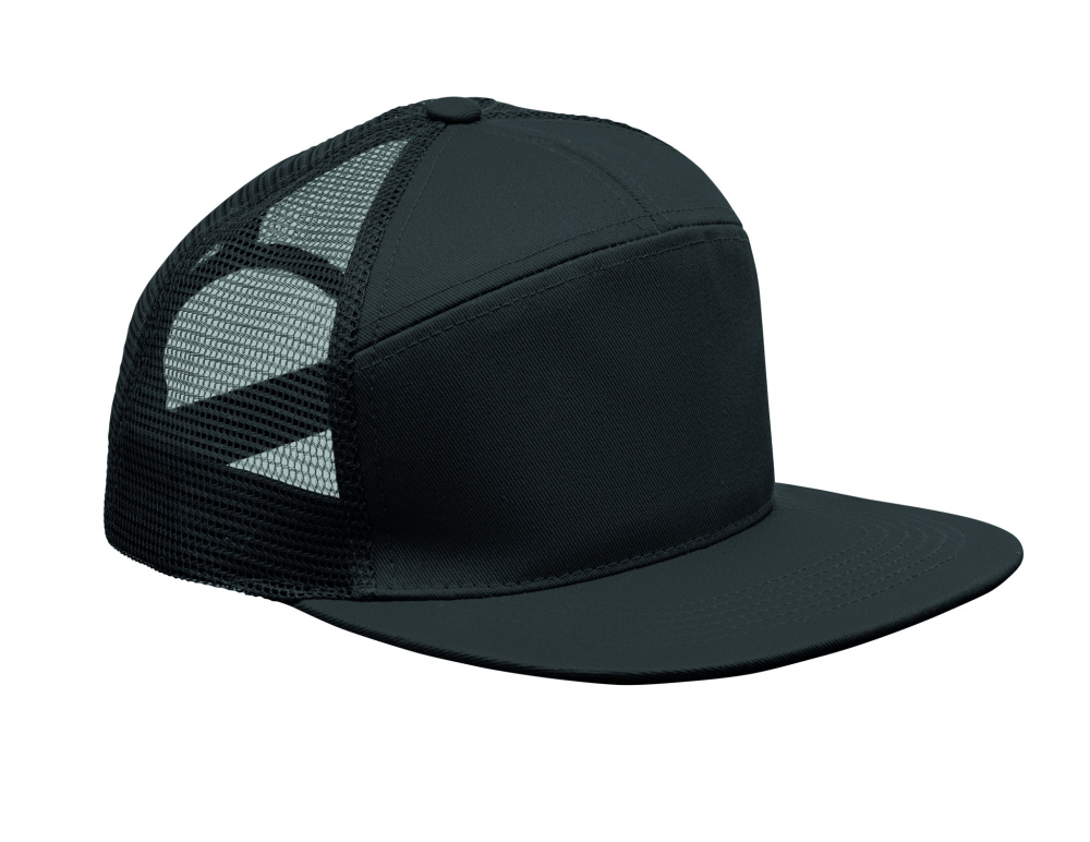 Logo trade promotional giveaways image of: 7 panel flat visor cap