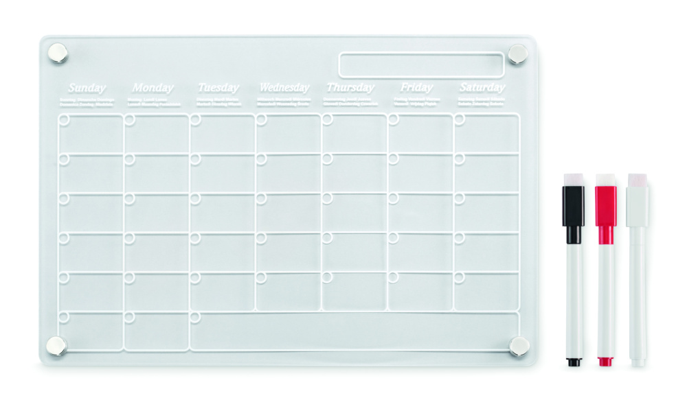 Logo trade promotional merchandise photo of: Magnetic acrylic planner