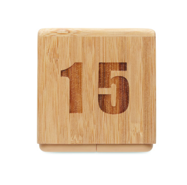 Logo trade promotional items picture of: Bamboo twist snooze timer