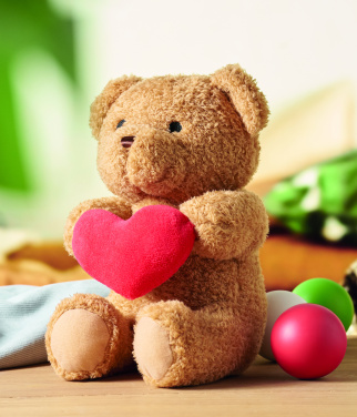 Logo trade promotional gifts image of: Teddy bear with heart 23cm