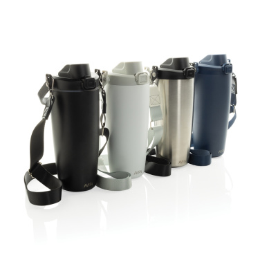 Logo trade corporate gifts image of: Avira Ayala RCS re-steel duosip lockable crossbody tumbler