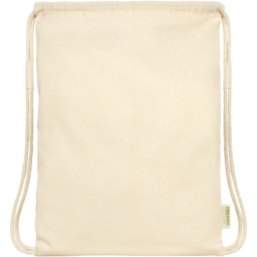 Logo trade promotional giveaways image of: Odisha 100 g/m² OCS organic drawstring bag 5L