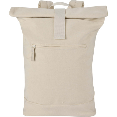 Logo trade promotional product photo of: Recanvas 14” GRS recycled rolltop backpack 16L