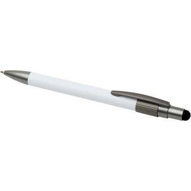 Logo trade promotional items image of: Rill RCS recycled ballpoint pen with stylus and fidget spinner (black ink)