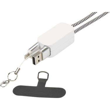 Logotrade corporate gifts photo of: Anser recycled plastic smartphone lanyard with 27W 5-in-1 built-in cable
