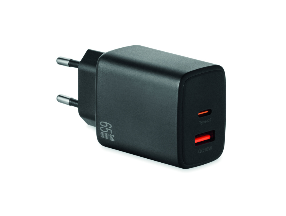 Logotrade advertising product picture of: EU 2-pole wall adapter/charger