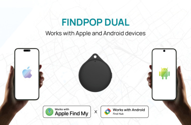 Logo trade business gifts image of: Findpop Dual RCS recycled plastic item finder IPX5