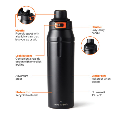 Logo trade advertising product photo of: Nordic Drift Trail RCS Insulated Lockable Sports Bottle