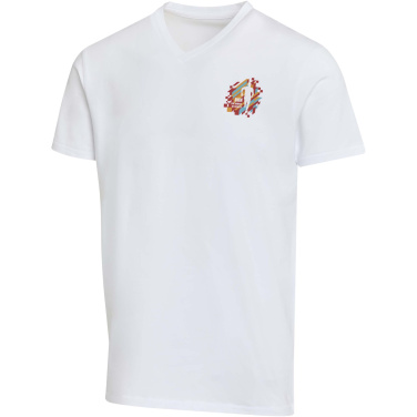 Logotrade business gift image of: Balfour 200 g/m² short sleeve v-neck unisex OCS organic t-shirt