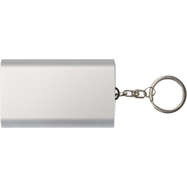 Logo trade corporate gifts image of: Arcturus 2000 mAh recycled aluminium power bank with keychain