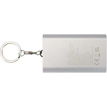 Logotrade corporate gift picture of: Arcturus 2000 mAh recycled aluminium power bank with keychain
