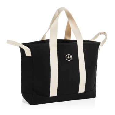 Logo trade business gift photo of: BEAU AWARE™ Beach bag 400gsm recycled canvas, with side hand