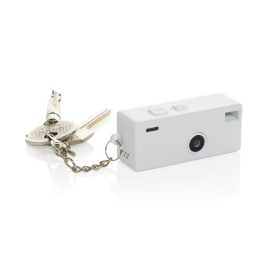 Logo trade business gifts image of: Cliq it RCS recycled Keychain Camera