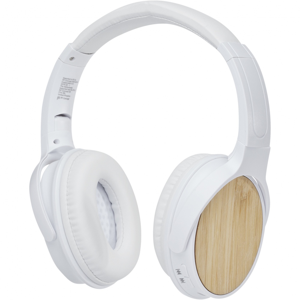 Logo trade reklaamtoote pilt: Athose bambusest Bluetooth® kõrvaklapid mikrofoniga