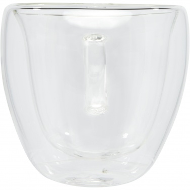 Logo trade reklaamkingituse pilt: Manti 2-osaline 100 ml topeltseinaga klaasist tass bambusest alusega 