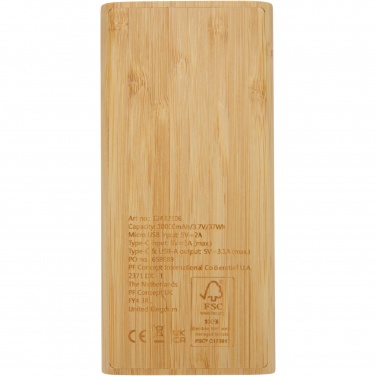 Logotrade firmakingituse foto: Tulda 10 000 mAh bambusest akupank