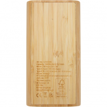 Logotrade meened pilt: Tulda 20 000 mAh bambusest akupank