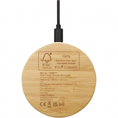 Logotrade reklaamtoote foto: Essence 15W bambusest juhtmevaba laadimisalus